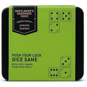 Gentlemen's Hardware Push Your Luck Dice Game in a Tin Gift, Multicolored